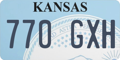 KS license plate 770GXH