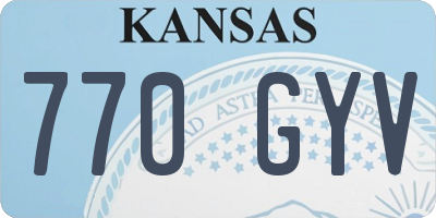 KS license plate 770GYV