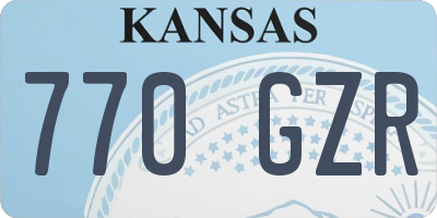 KS license plate 770GZR