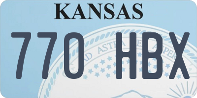 KS license plate 770HBX