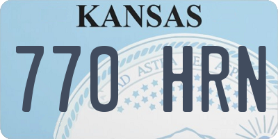 KS license plate 770HRN