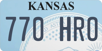 KS license plate 770HRO
