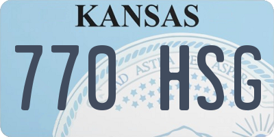 KS license plate 770HSG