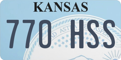 KS license plate 770HSS