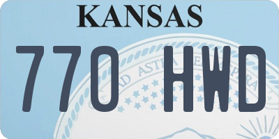 KS license plate 770HWD