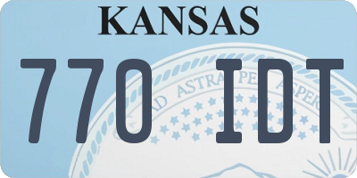KS license plate 770IDT