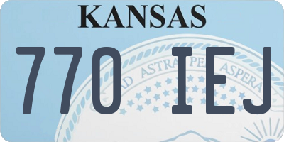 KS license plate 770IEJ