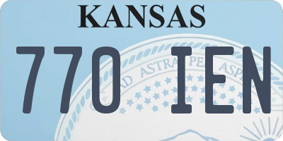 KS license plate 770IEN