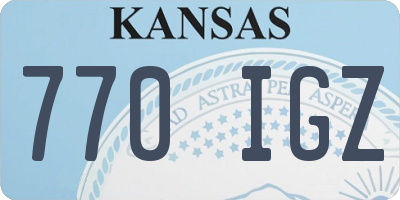 KS license plate 770IGZ