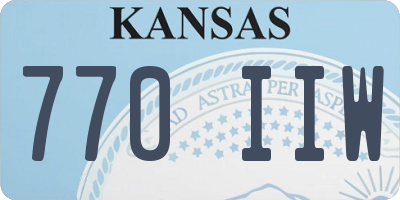 KS license plate 770IIW