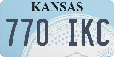 KS license plate 770IKC