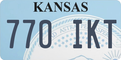 KS license plate 770IKT