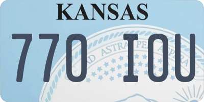 KS license plate 770IOU