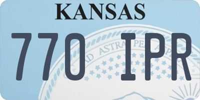 KS license plate 770IPR