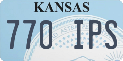 KS license plate 770IPS