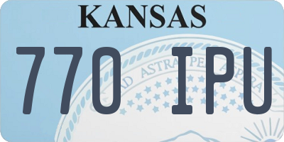 KS license plate 770IPU