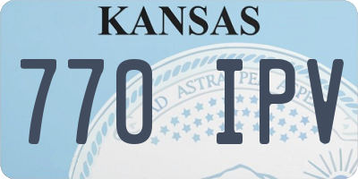 KS license plate 770IPV