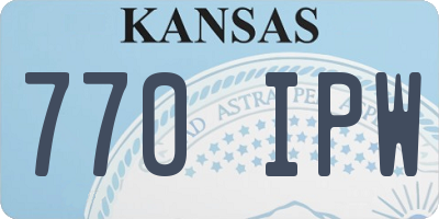 KS license plate 770IPW