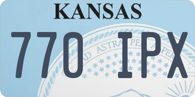 KS license plate 770IPX