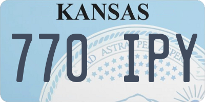 KS license plate 770IPY