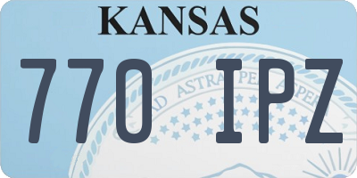 KS license plate 770IPZ