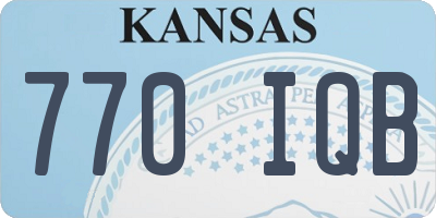 KS license plate 770IQB