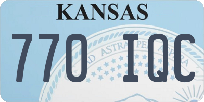 KS license plate 770IQC