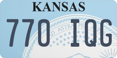 KS license plate 770IQG