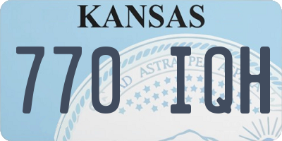 KS license plate 770IQH