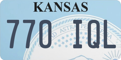 KS license plate 770IQL