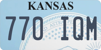 KS license plate 770IQM