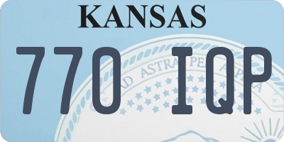 KS license plate 770IQP