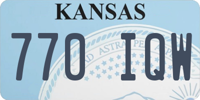 KS license plate 770IQW