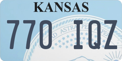 KS license plate 770IQZ