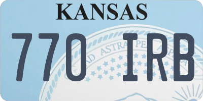 KS license plate 770IRB