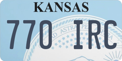 KS license plate 770IRC