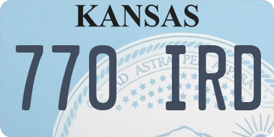 KS license plate 770IRD