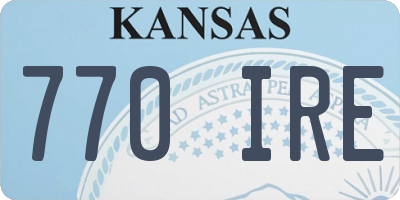 KS license plate 770IRE