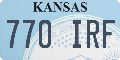 KS license plate 770IRF