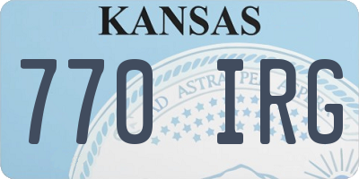 KS license plate 770IRG