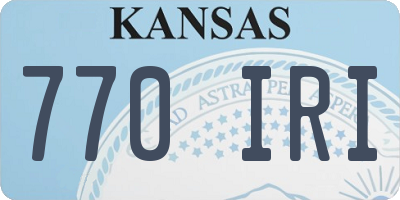 KS license plate 770IRI