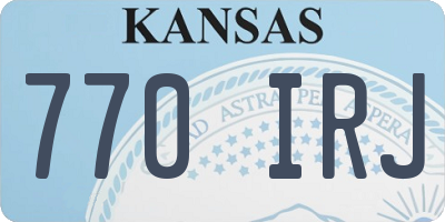 KS license plate 770IRJ