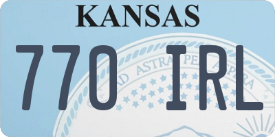 KS license plate 770IRL