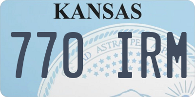 KS license plate 770IRM
