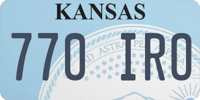 KS license plate 770IRO