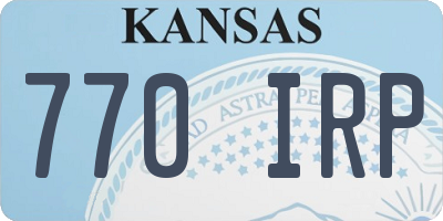 KS license plate 770IRP