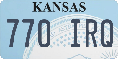 KS license plate 770IRQ