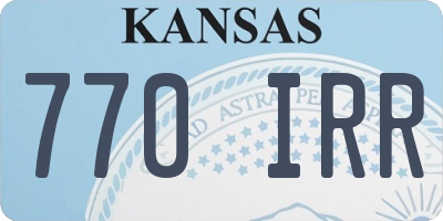 KS license plate 770IRR