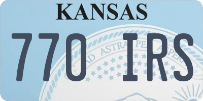 KS license plate 770IRS