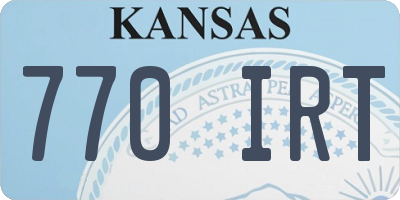 KS license plate 770IRT